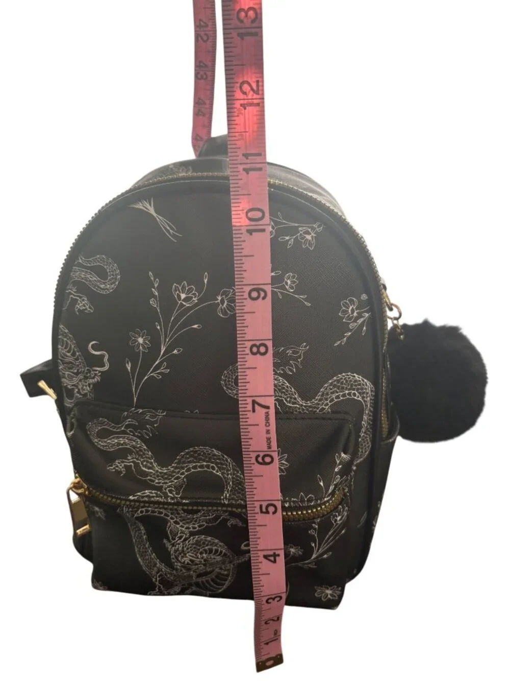 Dragon Print Black & White Y2K Mini Backpack Goth Alternative Grunge Bag